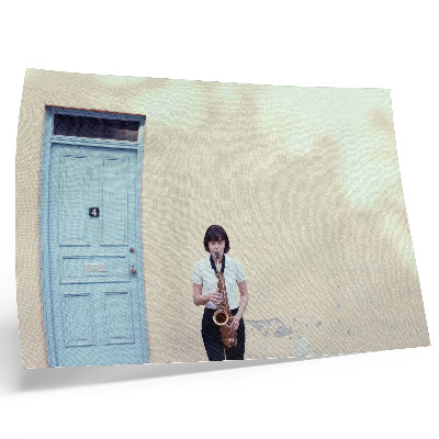 Poster Minimalism, bright colors, peace, music at the door