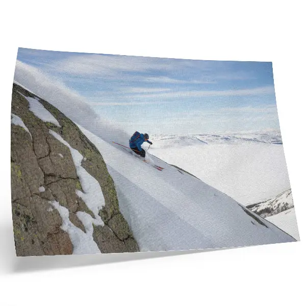 Photo canvas skier on white peaks under a blue sky