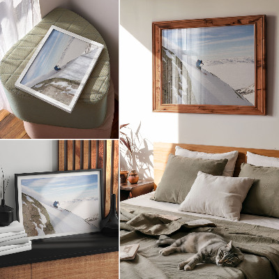 Photo canvas Skier white peaks blue sky harmony
