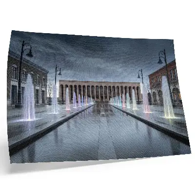 Photo canvas fountains and architecture with modern lighting