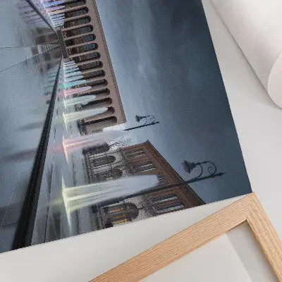Photo canvas fountains and architecture with modern lighting