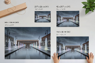 Photo canvas Fountains and architecture modern lighting