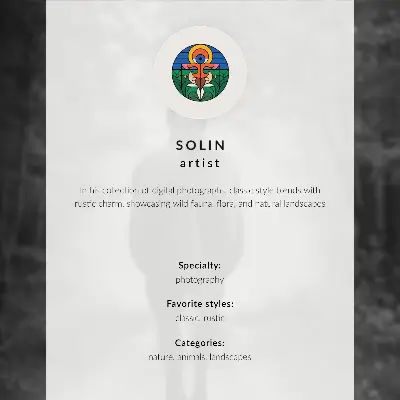 Poster a horse standing in a misty forest with ferns
