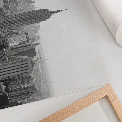 Modern metropolitan panorama canvas print Black and white decorative wall art