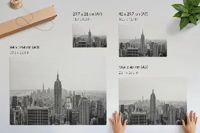 Modern metropolitan panorama canvas print Black and white decorative wall art