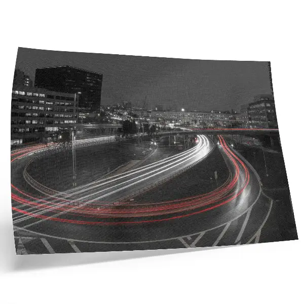 Night city lights dynamic movement poster