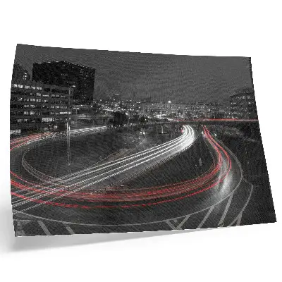 Night city lights dynamic movement poster