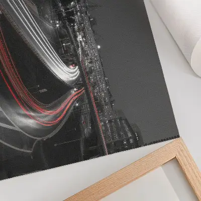 Night city lights dynamic movement poster
