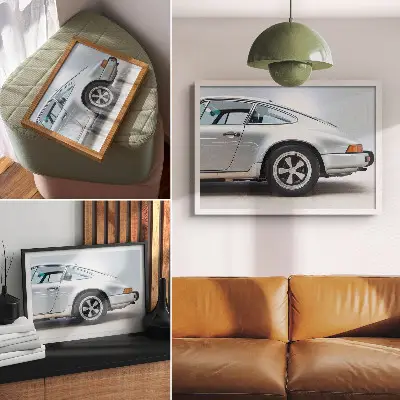 Poster classic sports car in an elegant chic style