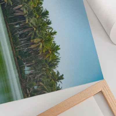 Poster Tropical palms, calm water, harmonious sky