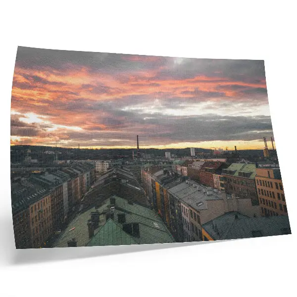 Photo canvas sunset over the city panorama