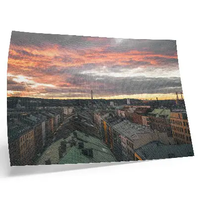 Photo canvas sunset over the city panorama