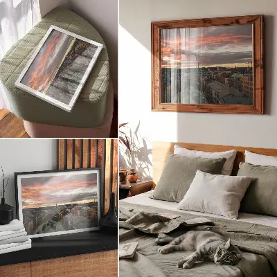 Photo canvas sunset over the city panorama