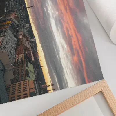 Photo canvas sunset over the city panorama