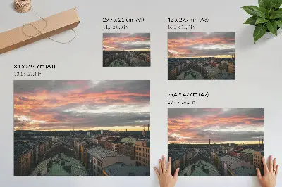 Photo canvas sunset over the city panorama