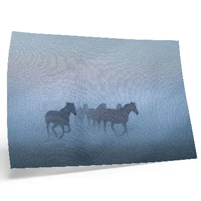 Horses in the Fog Poster a calming composition full of peace