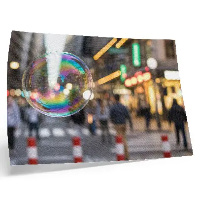 Photo canvas vibrant city street with a reflective bubble