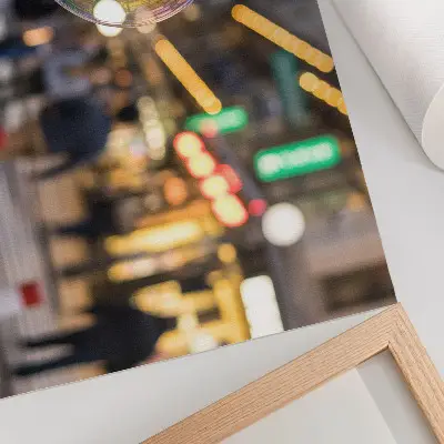 Photo canvas vibrant city street with a reflective bubble
