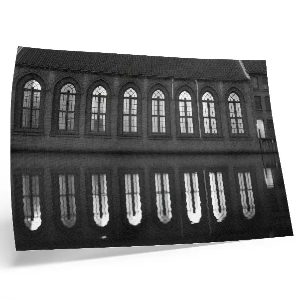 Decorative canvas print featuring symmetry, reflection, and architectural elegance