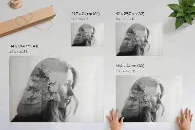Poster black and white portrait with subtle elegance