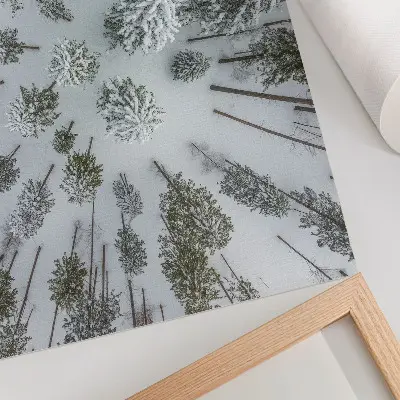 Photo canvas winter forest with minimalist nature theme