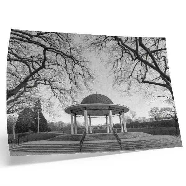 Poster elegant gazebo symmetry in black and white shades