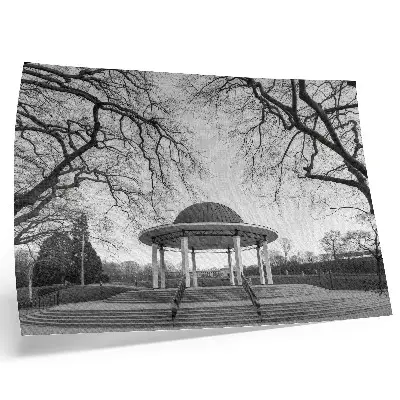 Poster elegant gazebo symmetry in black and white shades
