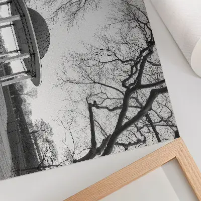 Poster elegant gazebo symmetry in black and white shades
