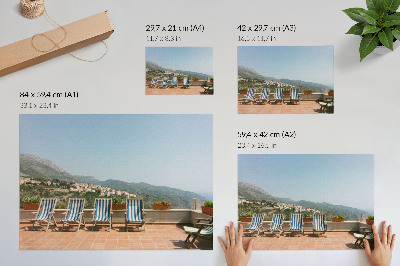 Photo canvas Deckchairs on the terrace overlooking the mountains
