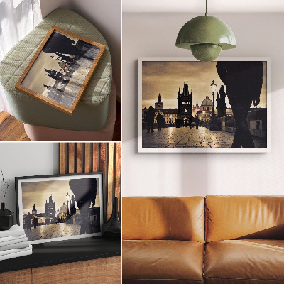 Poster Gothic towers interior bridge walk