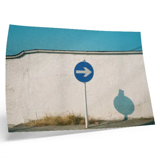 Photo canvas minimalist sign against a white wall