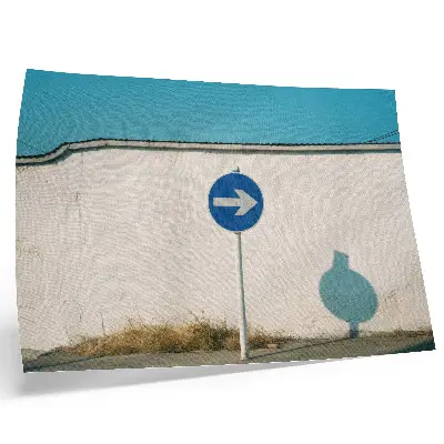 Photo canvas minimalist sign against a white wall
