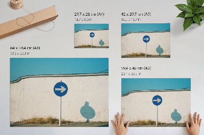 Photo canvas A minimalist sign against a white wall