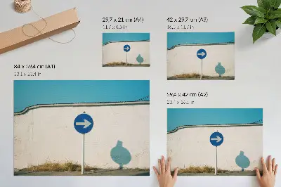 Photo canvas minimalist sign against a white wall