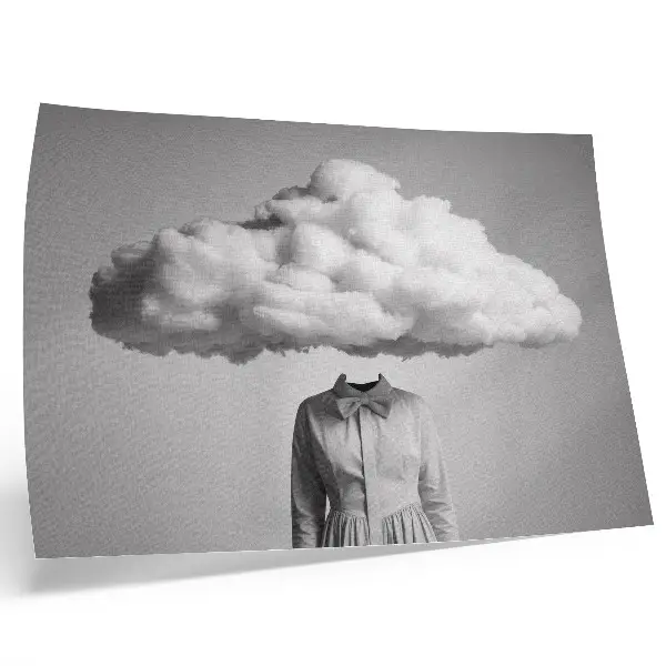 Photo canvas surrealist minimalism white cloud motif
