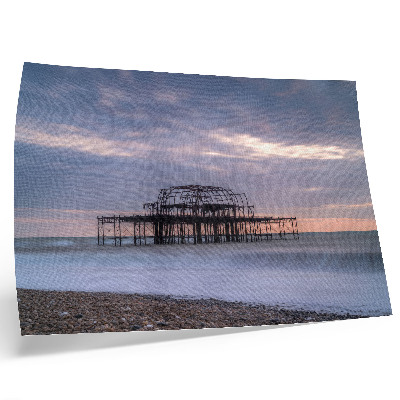 Poster Rustic structure by the sea in peace