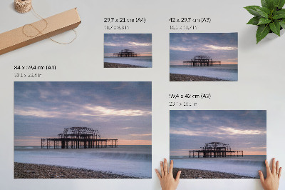 Poster Rustic structure by the sea in peace