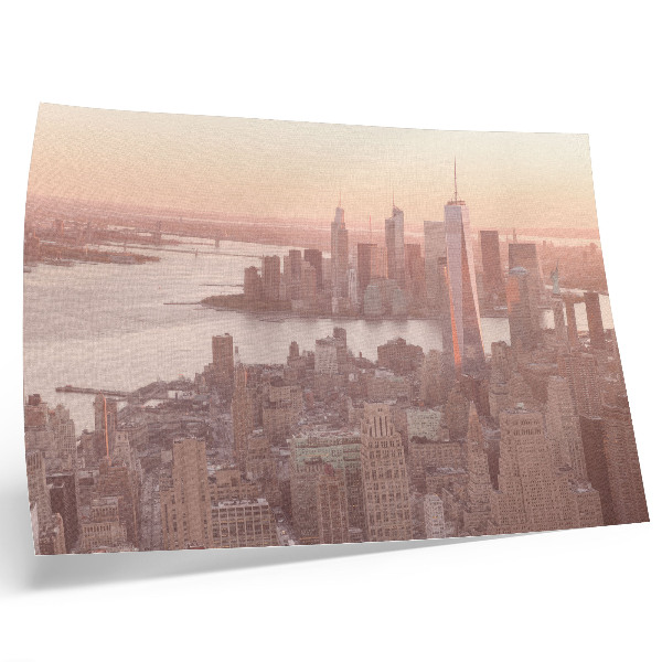 Decorative canvas print Tall skyscrapers sunset warm colors