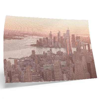 Decorative canvas print Tall skyscrapers sunset warm colors