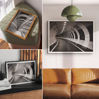 Decorative canvas print Modern geometric spatial tunnel