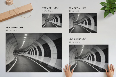 Decorative canvas print Modern geometric spatial tunnel