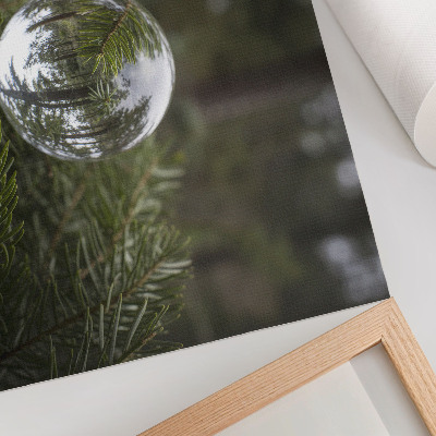 Photo canvas A crystal ball against a pine branch background