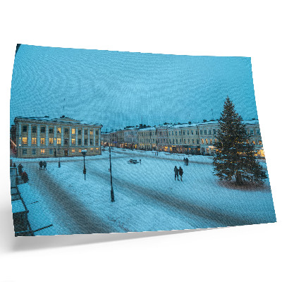 Poster Winter landscape, classic architecture, Christmas atmosphere