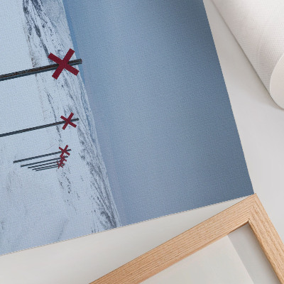Photo canvas White hills red signs space silence