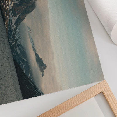 Decorative canvas print Monumental mountains in the shadow of peace and clouds