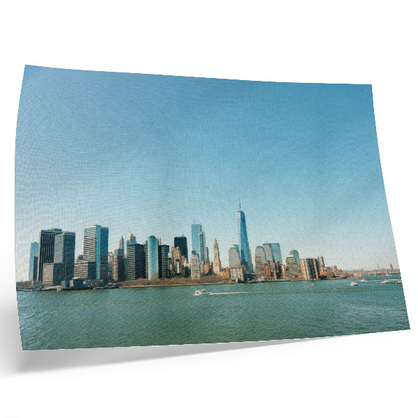 Photo canvas Modern skyscrapers, blue sky, big water