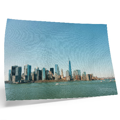 Photo canvas Modern skyscrapers, blue sky, big water