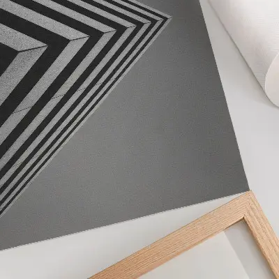 Photo canvas featuring symmetry with dynamic lines in monochrome