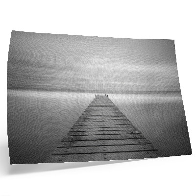 Poster Monochromatic pier, calm surface, elegance