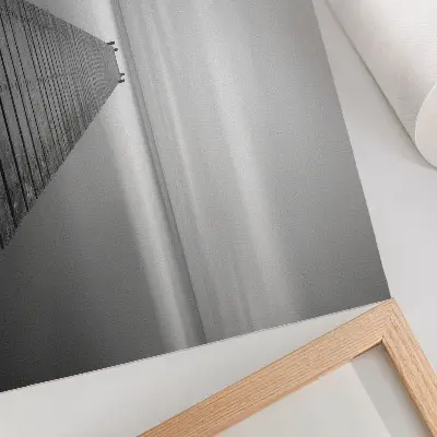Monochromatic pier poster with a calm surface and elegant aesthetic
